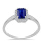 Anillo de Plata con Zafiro Azul Australiano y Topacio Blanco
