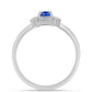 Anillo de Plata con Zafiro Azul Australiano y Zircón Blanco