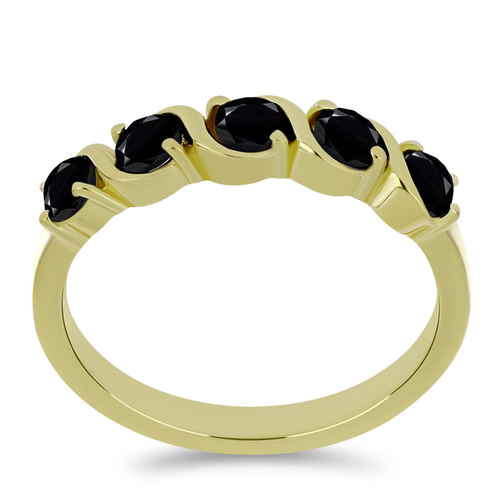 Anillo de Plata Bañada en Oro con Espinela Negra 3 