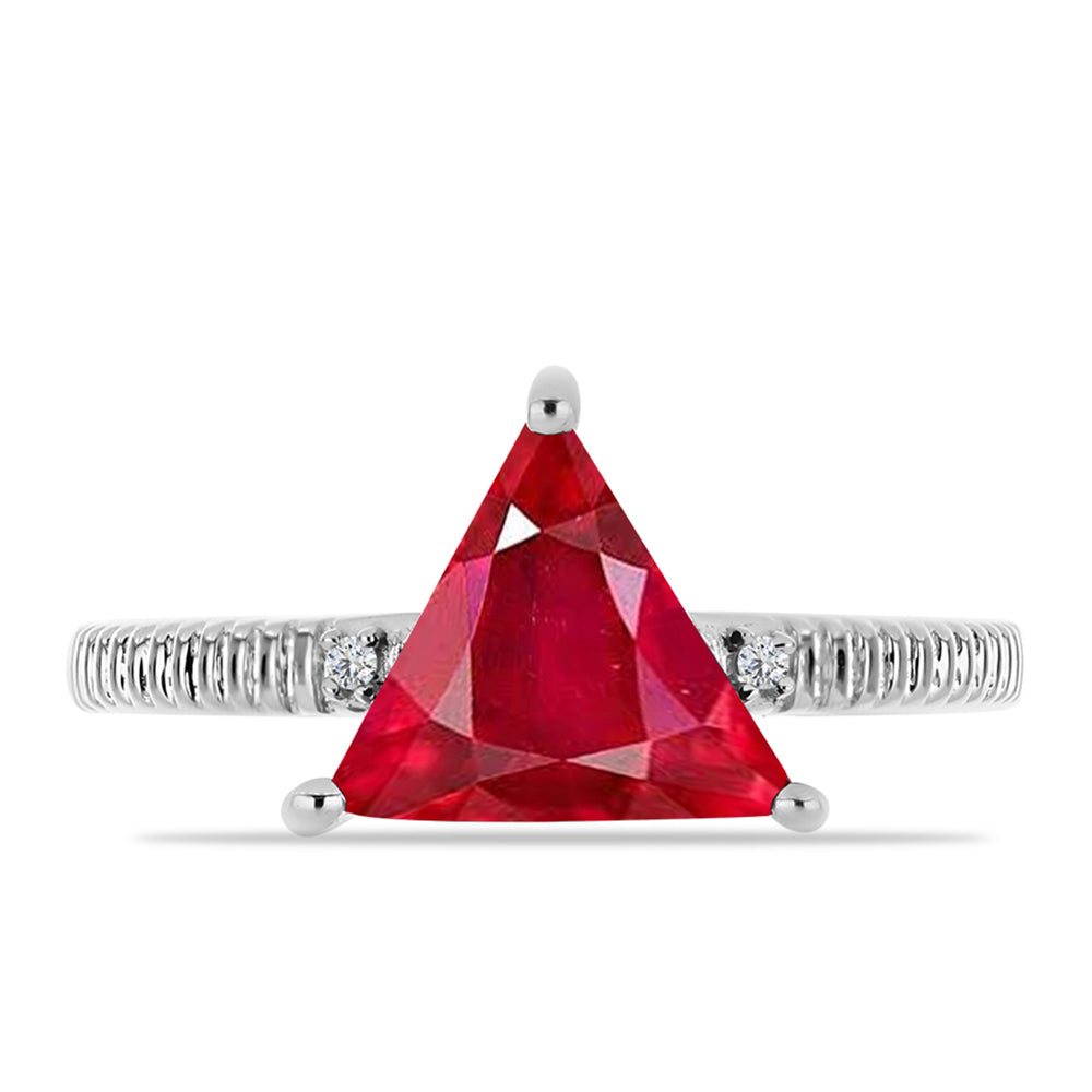 Anillo de Plata con Ágata Roja y Topacio Blanco 1 