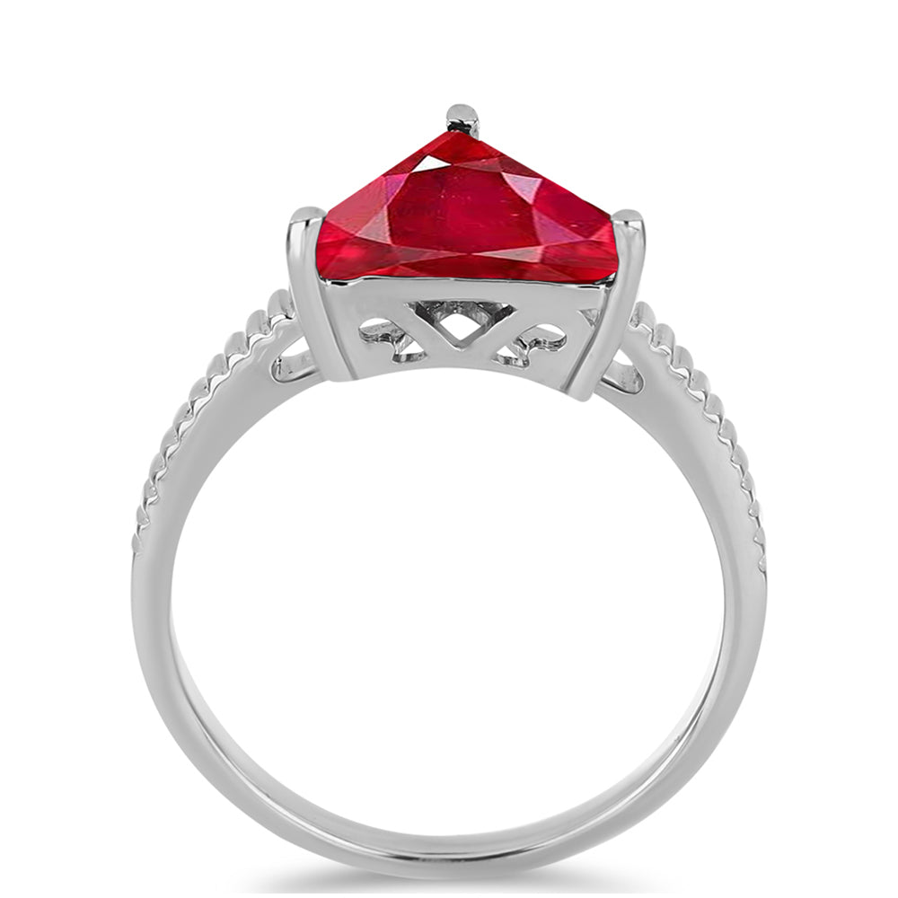 Anillo de Plata con Ágata Roja y Topacio Blanco 2 