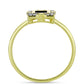 Anillo de Plata Bañada en Oro con Diamante Azul y Topacio Blanco