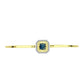 Brazalete de Plata Bañada en Oro con Diamante Azul y Topacio Blanco