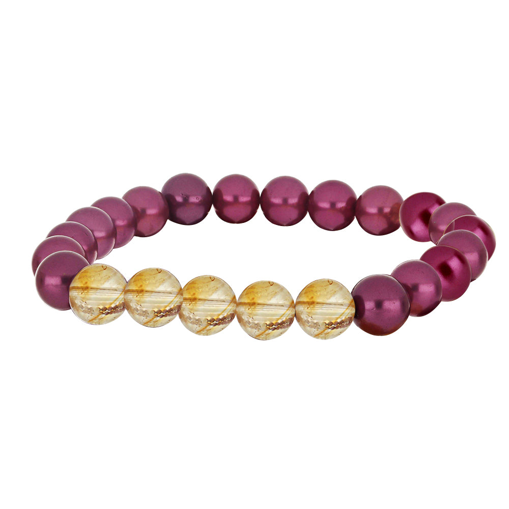 Conjunto Pepita con Perla Púrpura de Agua dulce y Citrino de los Montes Urales ( Pulsera ) 2 