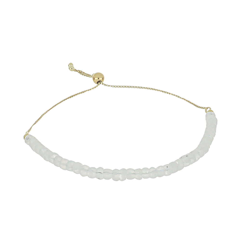 Pulsera de Plata Bañada en Oro con Piedra Lunar Arco Iris 1 