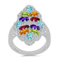 Anillo de Plata con Amatista de Marruecos y Peridoto de Changbai