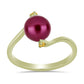 Anillo de Plata Bañada en Oro con Perla Púrpura de Agua dulce y Citrino de los Montes Urales