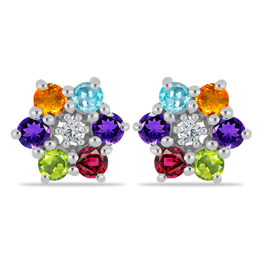 Pendientes de Plata con Amatista de Marruecos y Peridoto de Changbai