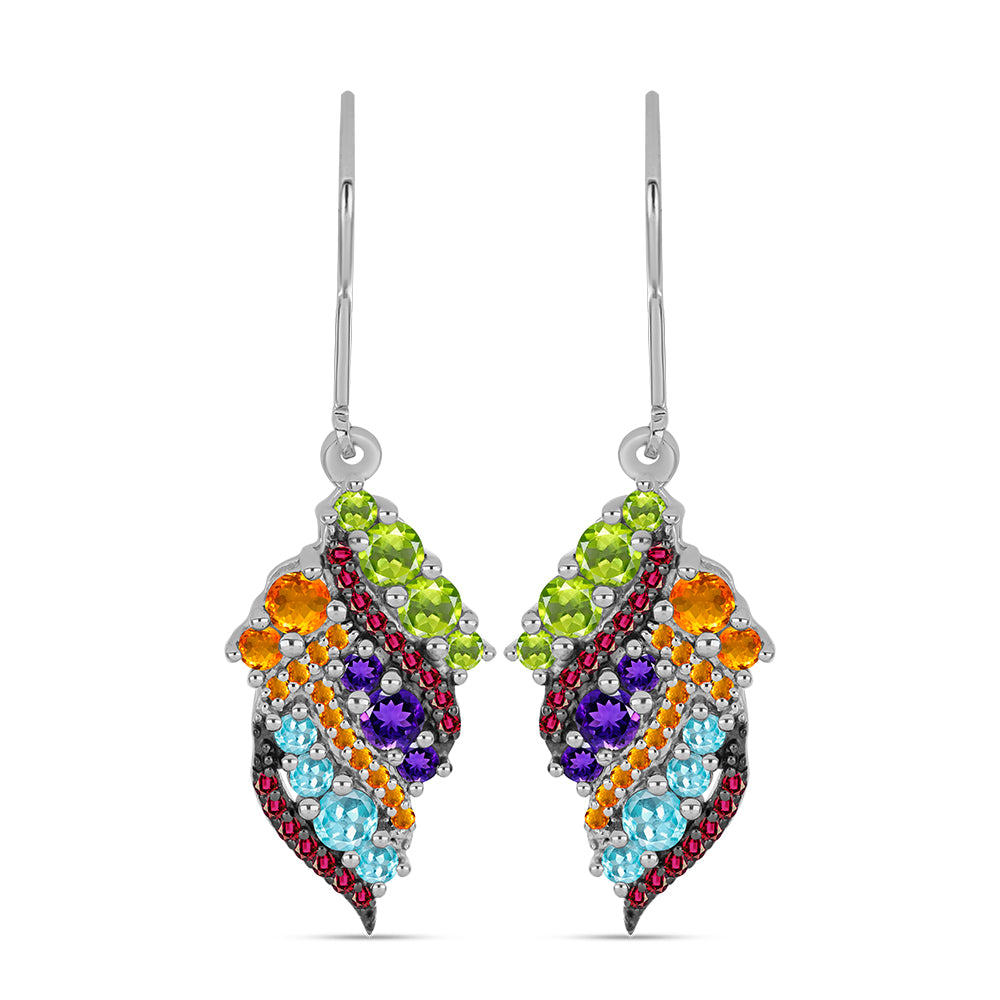 Pendientes de Plata con Amatista de Marruecos y Peridoto de Changbai 1 