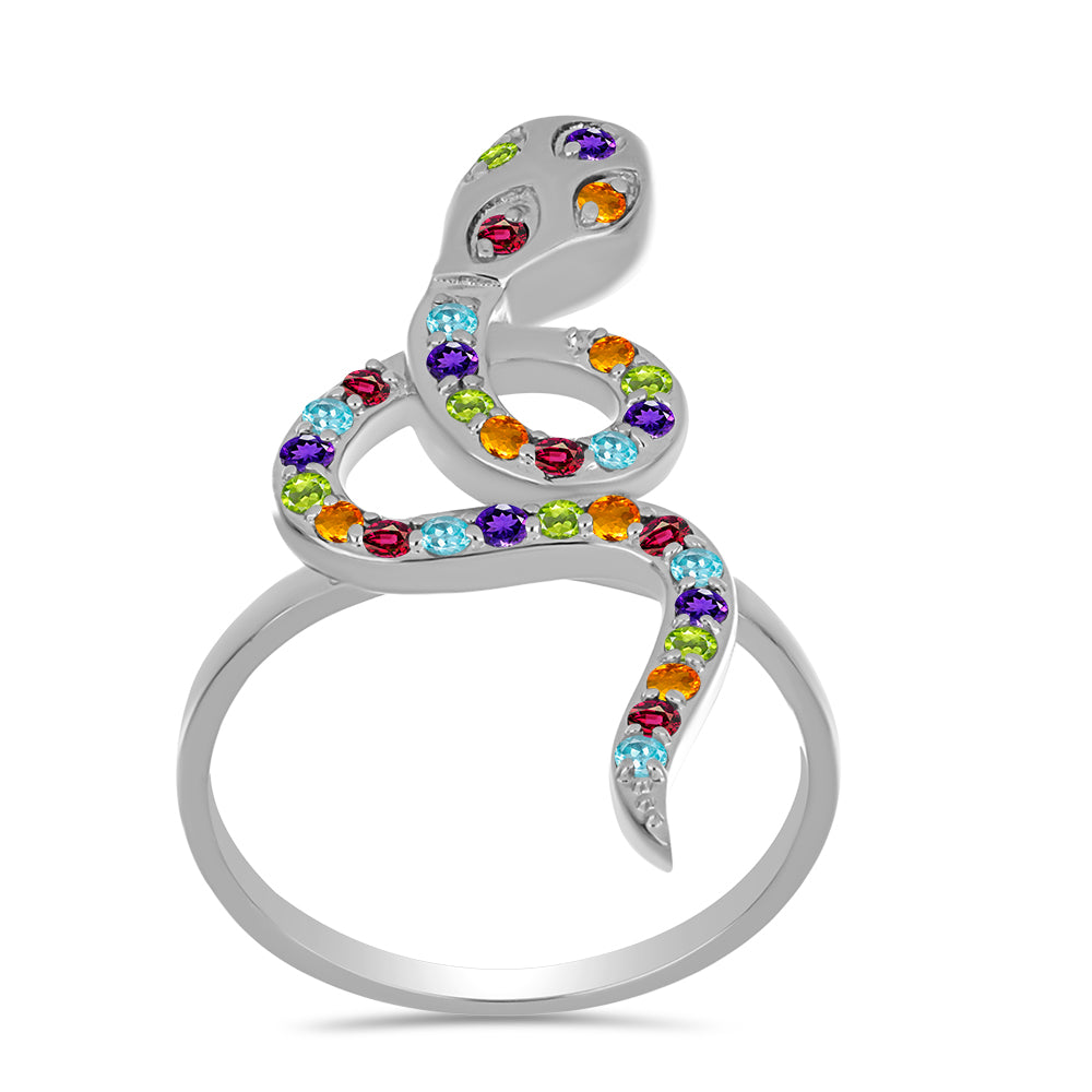 Anillo de Plata con Amatista de Marruecos y Citrino de los Montes Urales 3 