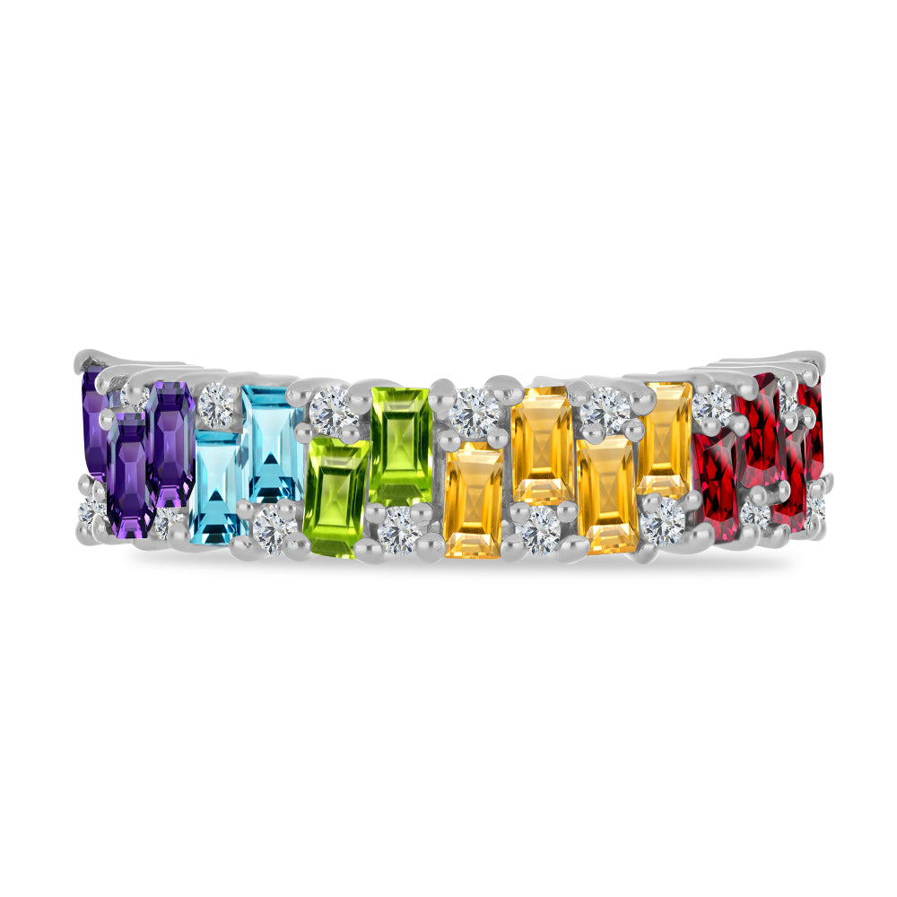 Anillo de Plata con Amatista de Marruecos y Peridoto de Changbai 2 