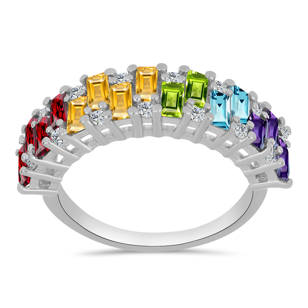 Anillo de Plata con Amatista de Marruecos y Peridoto de Changbai 1 