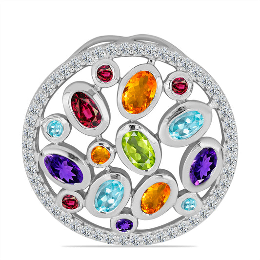 Colgante de Plata con Amatista de Marruecos y Peridoto de Changbai