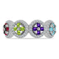 Anillo de Plata con Amatista de Marruecos y Peridoto de Changbai