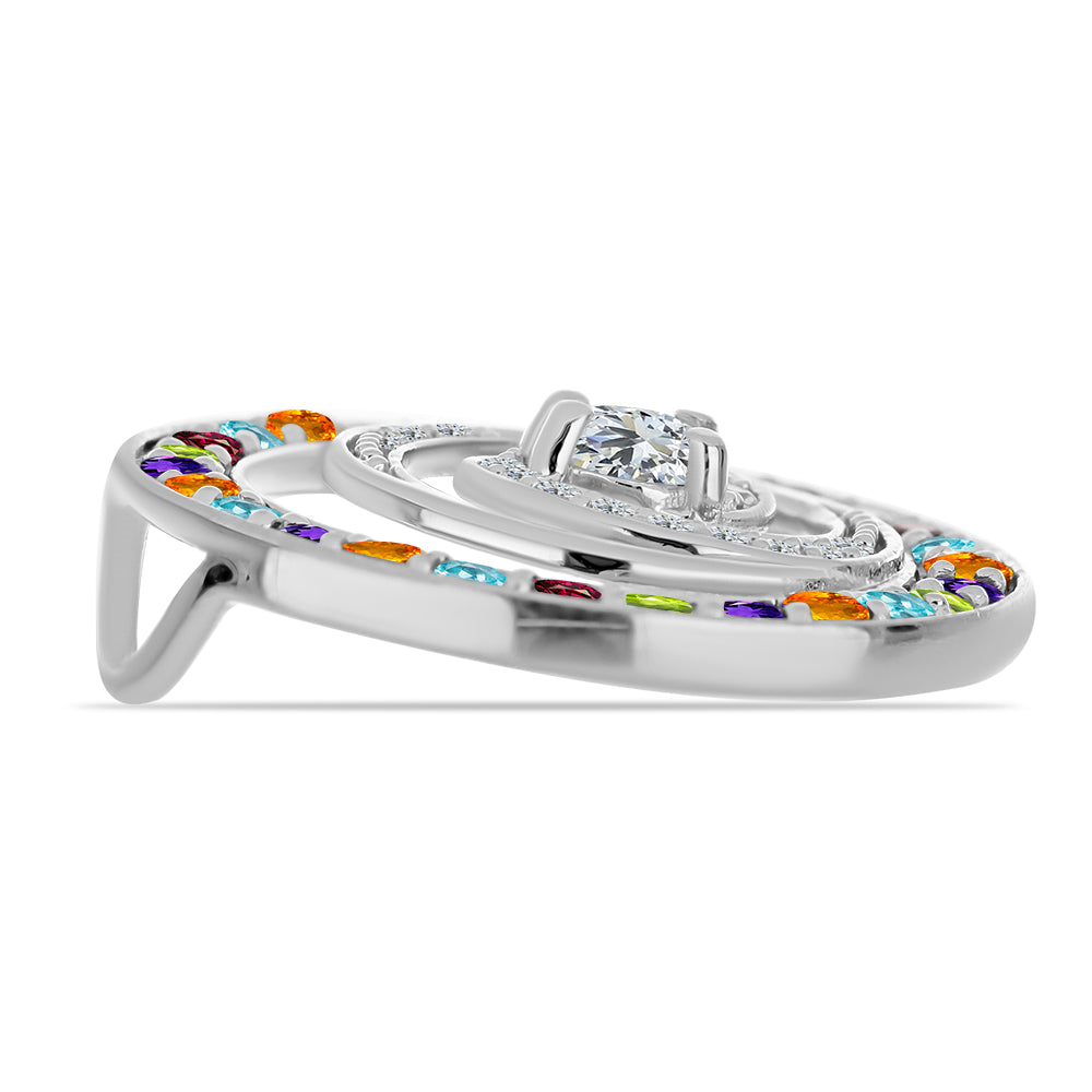 Colgante de Plata con Amatista de Marruecos y Citrino de Río del Oro 2 