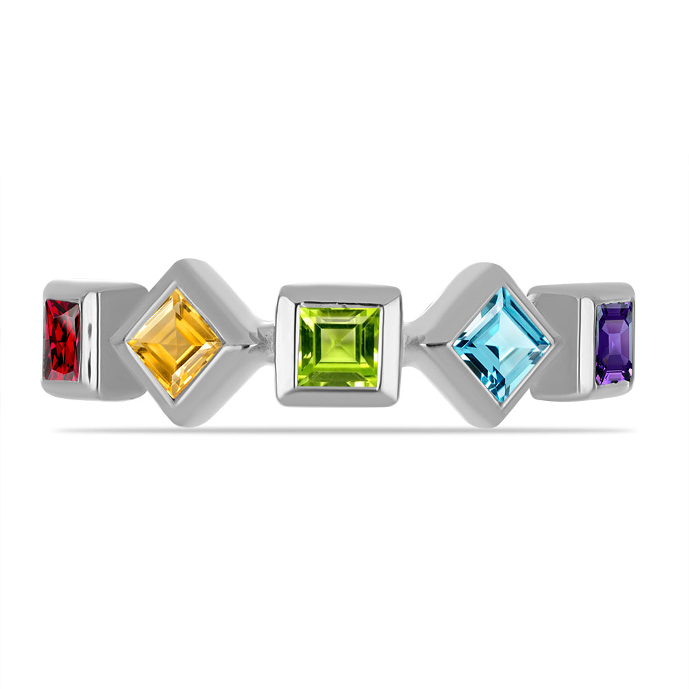 Anillo de Plata con Amatista de Marruecos y Peridoto de Changbai 2 