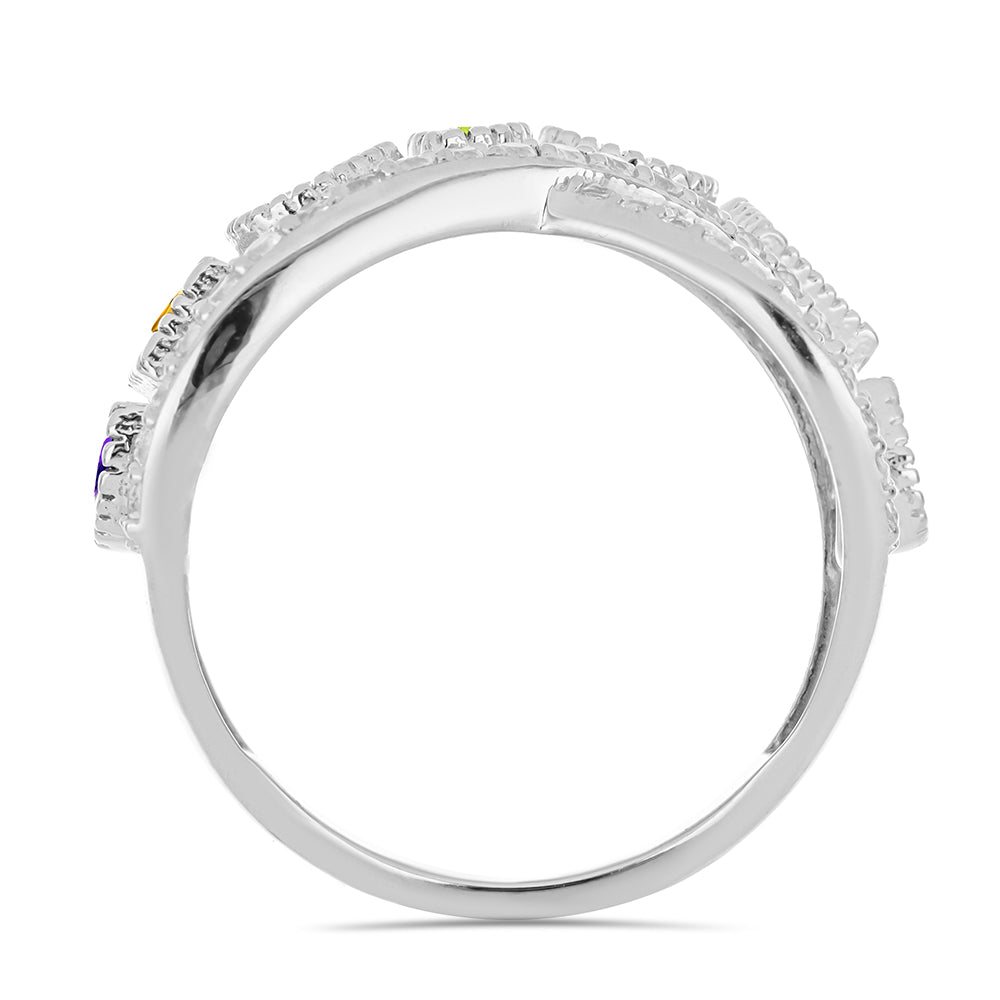 Anillo de Plata con Amatista de Marruecos y Peridoto de Changbai 2 