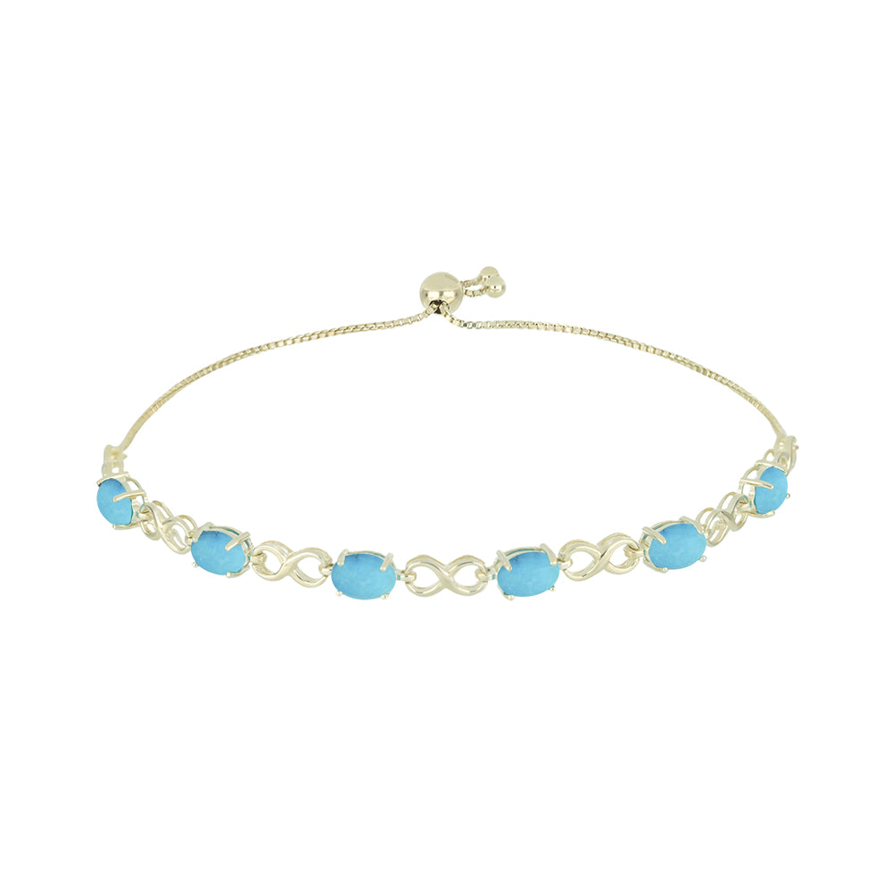 Pulsera de Plata Bañada en Oro con Turquesa Bella Durmiente 1 
