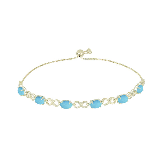 Pulsera de Plata Bañada en Oro con Turquesa Bella Durmiente
