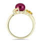 Anillo de Plata Bañada en Oro con Perla Púrpura de Agua dulce y Citrino de los Montes Urales