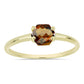 Anillo de Plata Bañada en Oro con Cuarzo Coñac