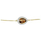 Pulsera de Plata Bañada en Oro con Cuarzo Coñac y Topacio Blanco