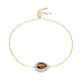 Pulsera de Plata Bañada en Oro con Cuarzo Coñac y Topacio Blanco