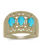 Anillo de Plata Bañada en Oro con Turquesa Bella Durmiente