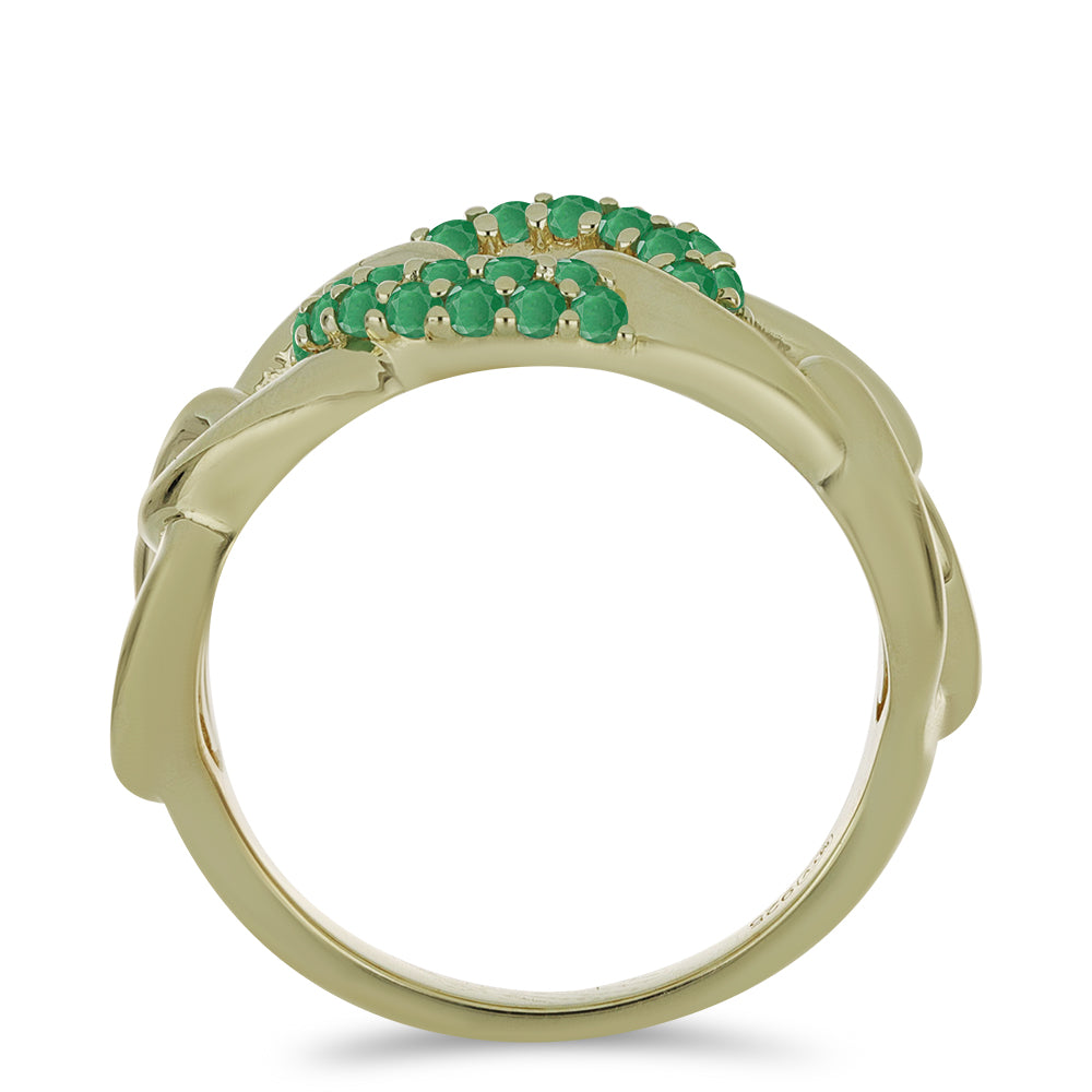 Anillo de Plata Bañada en Oro con Esmeralda de Brasil 2 