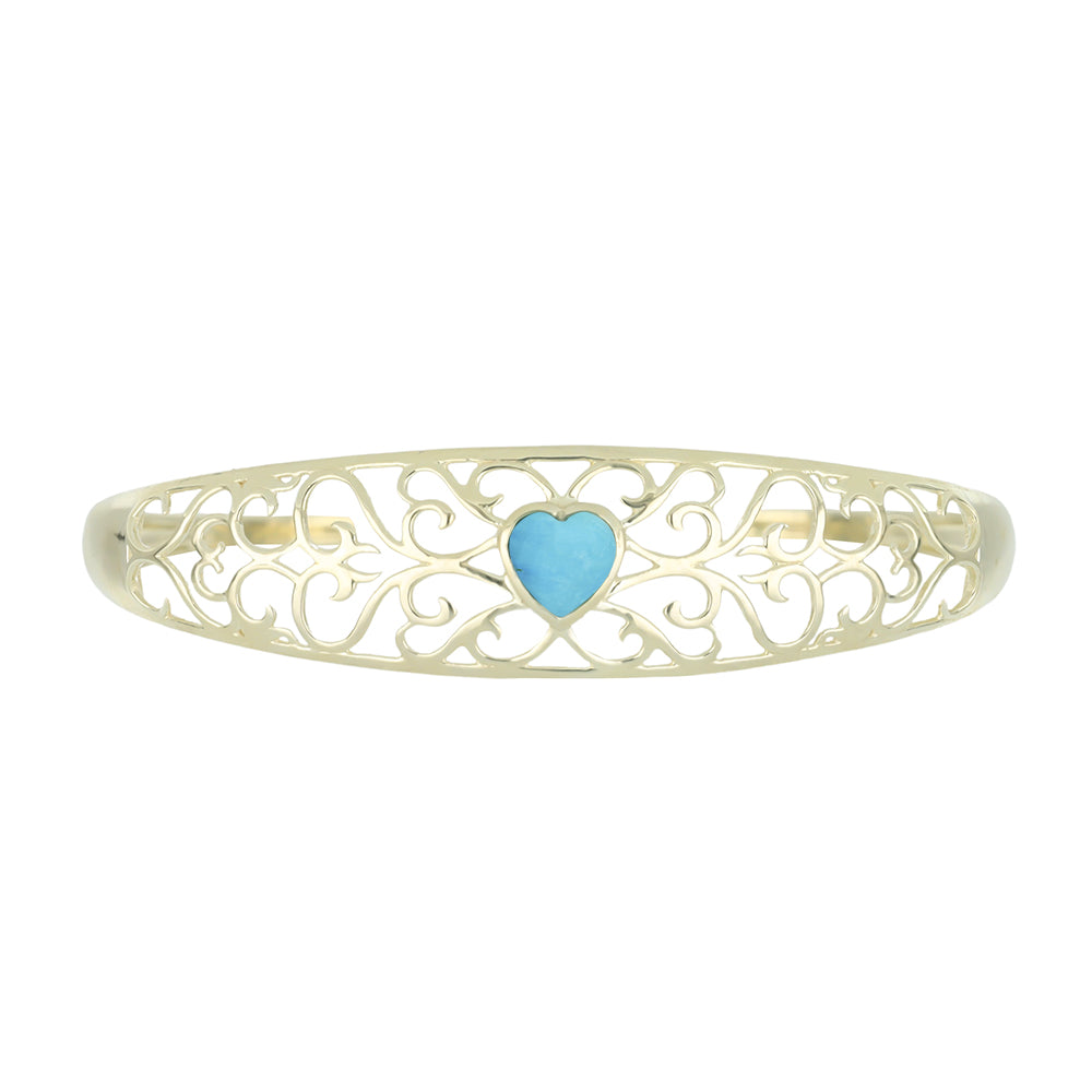 Brazalete de Plata Bañada en Oro con Turquesa Bella Durmiente 2 