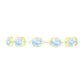 Pulsera de Plata Bañada en Oro con Piedra Lunar Arco Iris