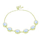 Pulsera de Plata Bañada en Oro con Piedra Lunar Arco Iris
