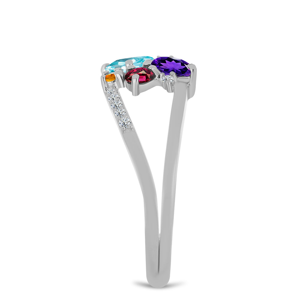 Anillo de Plata con Amatista de Marruecos y Citrino de Río del Oro 4 
