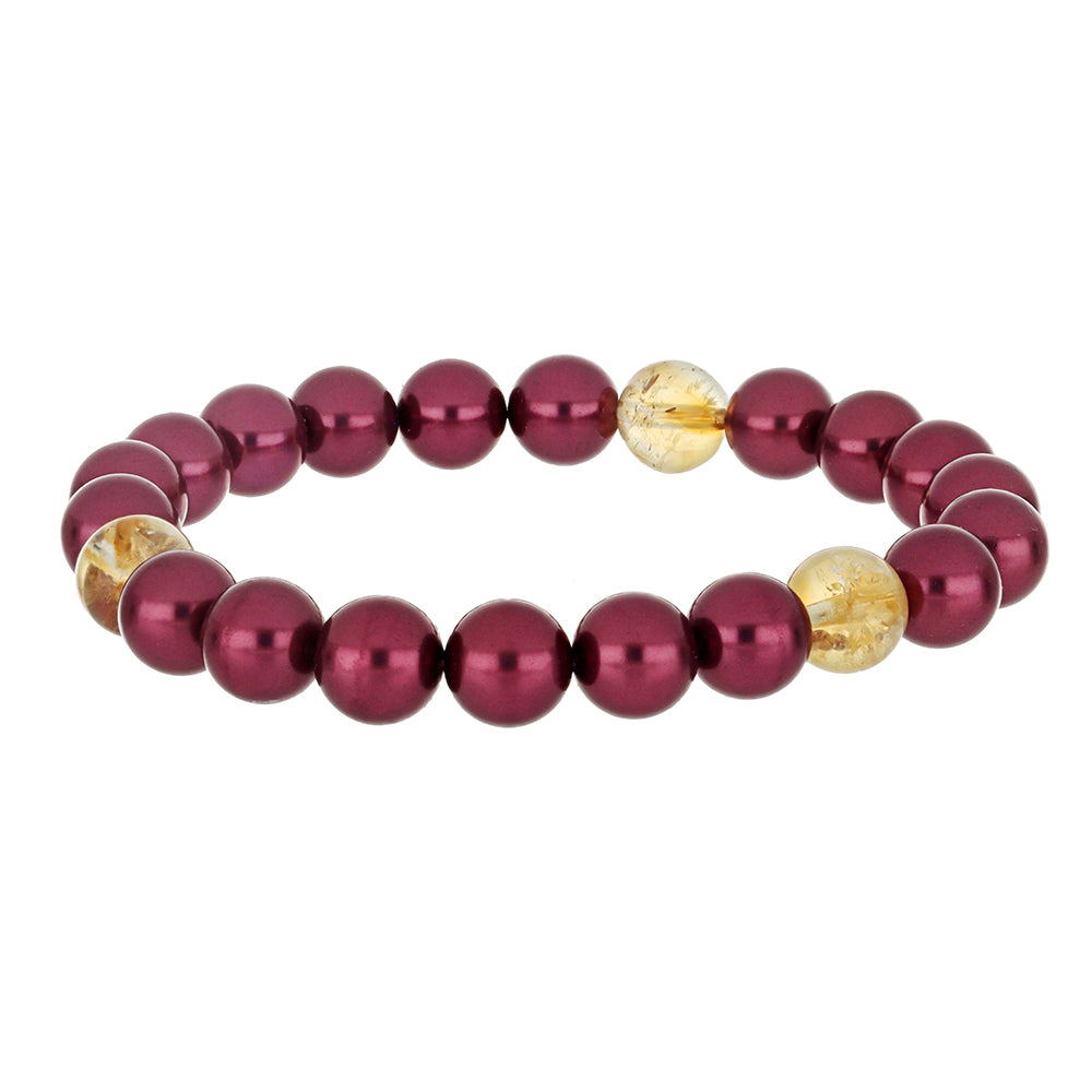 Pulsera Pepita con Perla Púrpura de Agua dulce y Citrino de los Montes Urales 1 