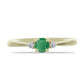 Anillo de Plata Bañada en Oro con Esmeralda de Brasil y Topacio Blanco