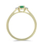 Anillo de Plata Bañada en Oro con Esmeralda de Brasil y Topacio Blanco