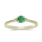 Anillo de Plata Bañada en Oro con Esmeralda de Brasil y Topacio Blanco