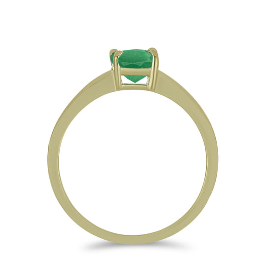 Anillo de Plata Bañada en Oro con Esmeralda de Brasil