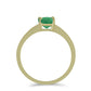 Anillo de Plata Bañada en Oro con Esmeralda de Brasil