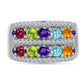 Anillo de Plata con Amatista de Marruecos y Peridoto de Changbai
