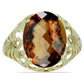 Anillo de Plata Bañada en Oro con Cuarzo Coñac