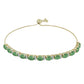 Pulsera de Plata Bañada en Oro con Esmeralda de Brasil y Topacio Blanco