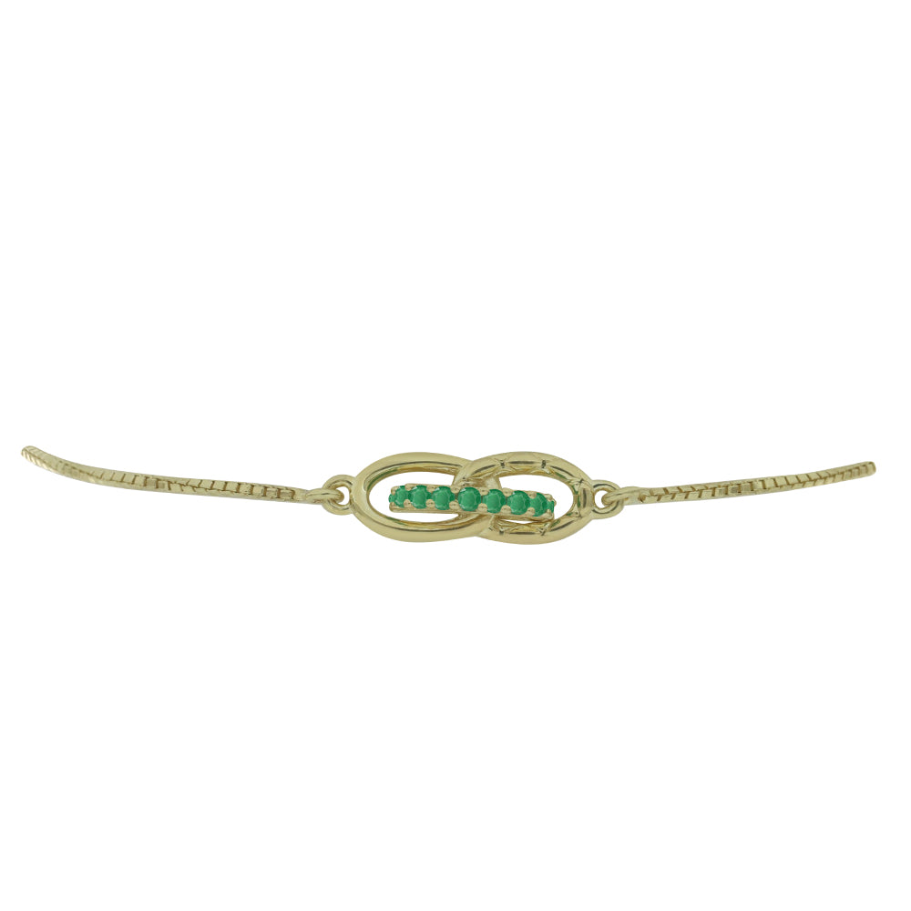 Pulsera de Plata Bañada en Oro con Esmeralda de Brasil 2 
