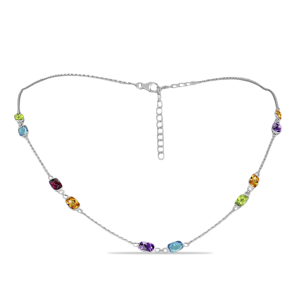 Collar de Plata con Amatista de Marruecos y Peridoto de Changbai 1 