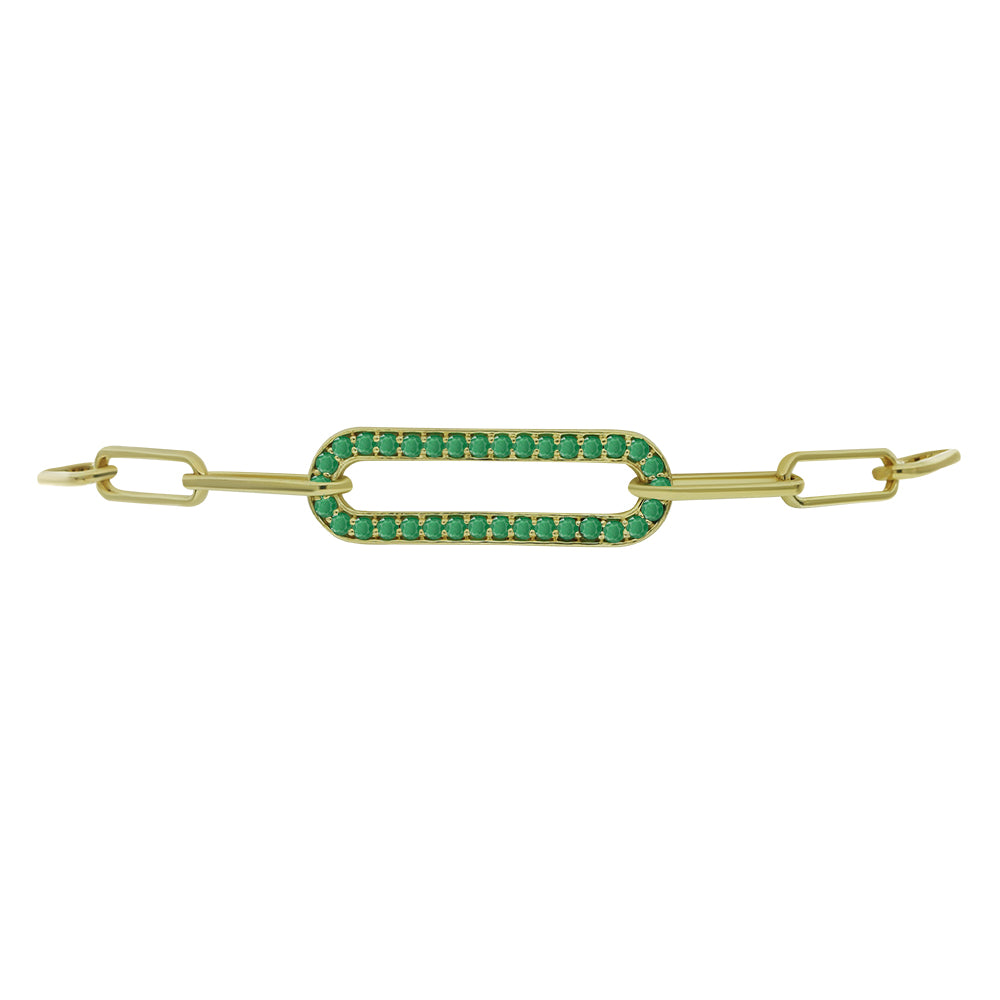 Pulsera de Plata Bañada en Oro con Esmeralda de Brasil 2 