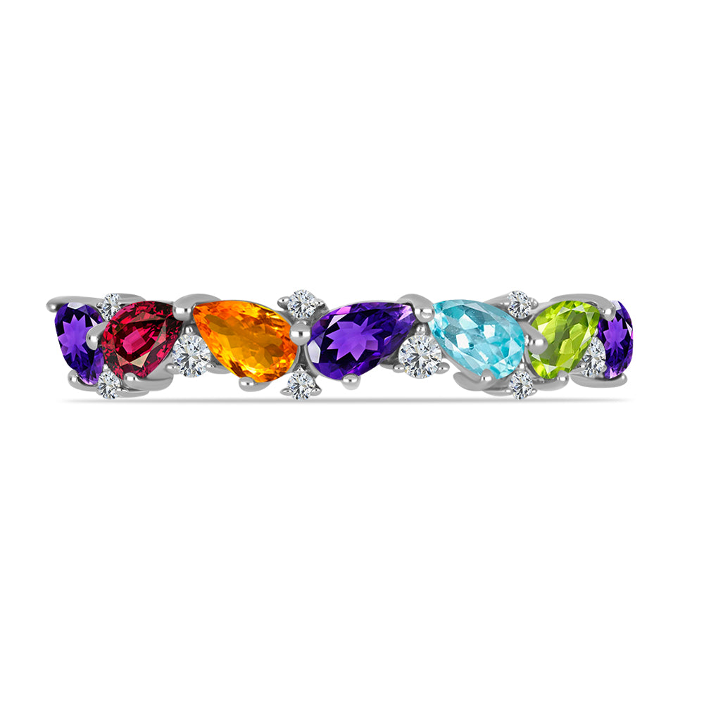 Anillo de Plata con Amatista de Marruecos y Peridoto de Changbai 2 