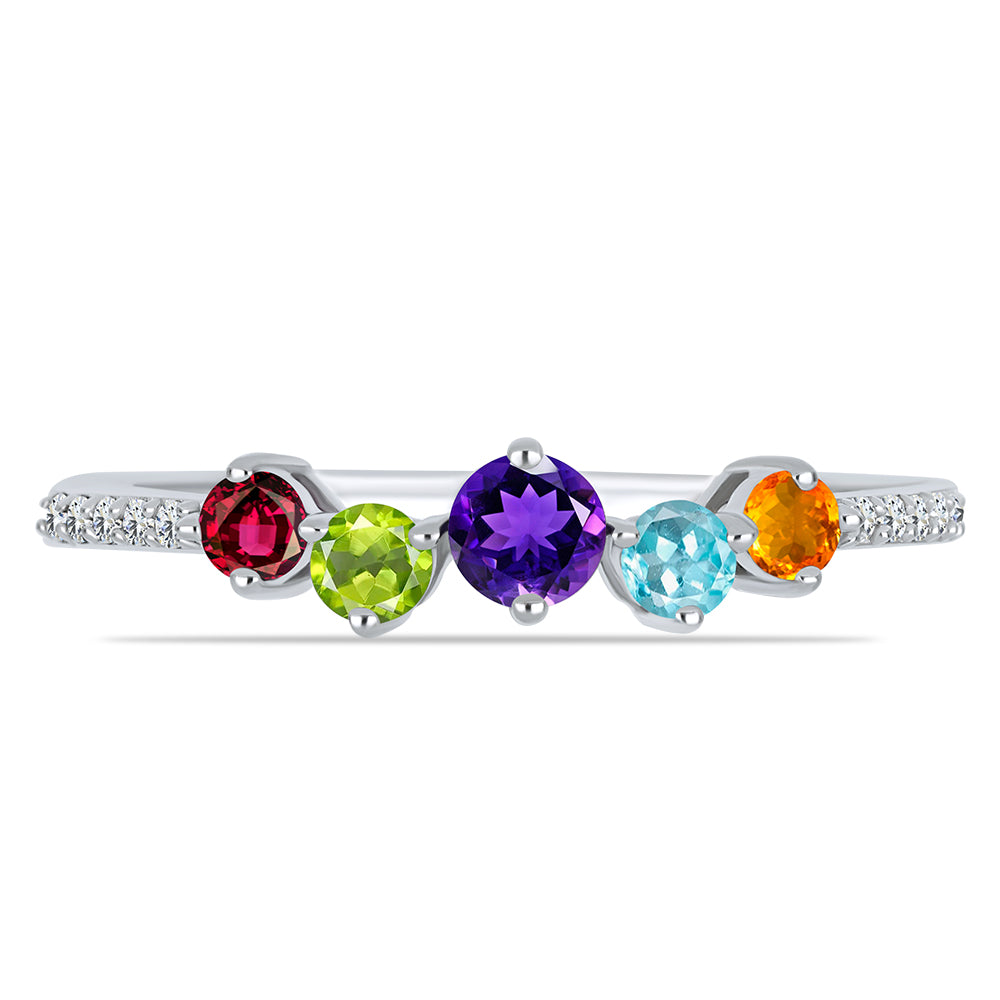 Anillo de Plata con Amatista de Marruecos y Peridoto de Changbai 2 
