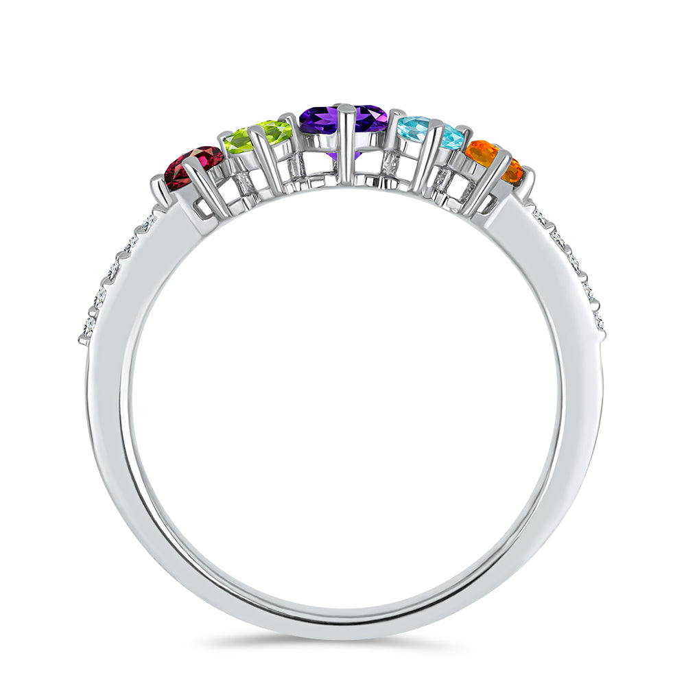 Anillo de Plata con Amatista de Marruecos y Peridoto de Changbai 3 