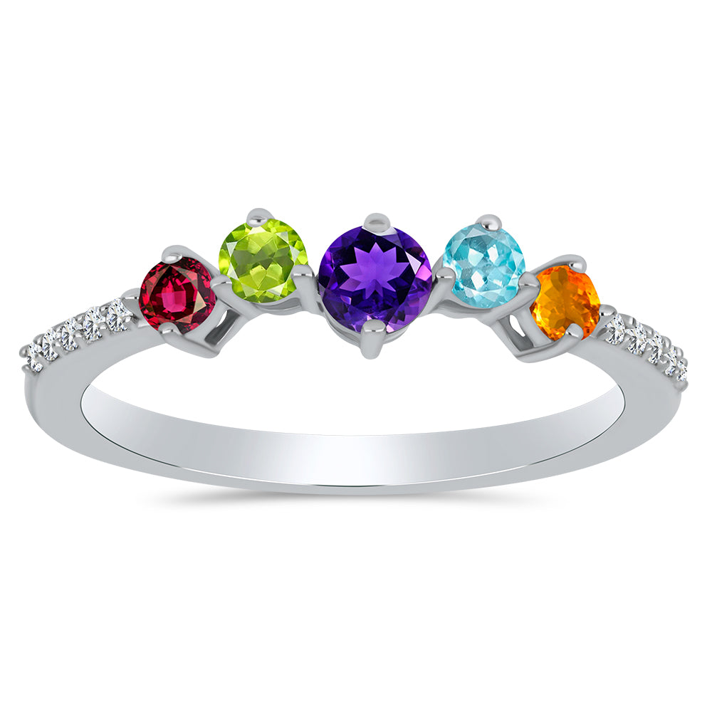 Anillo de Plata con Amatista de Marruecos y Peridoto de Changbai 1 