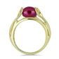 Anillo de Plata Bañada en Oro con Perla Púrpura de Agua dulce y Citrino de los Montes Urales